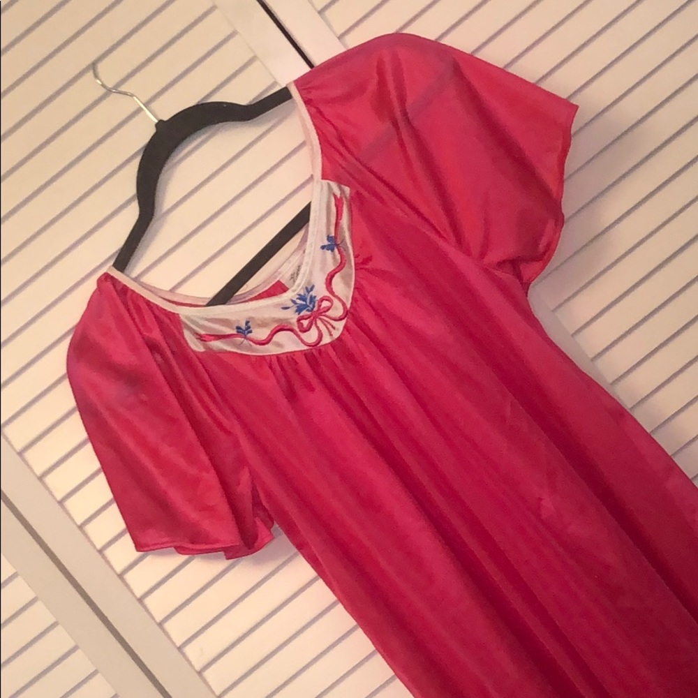 Fourth Edition Vintage Night Gown Pink White Blue